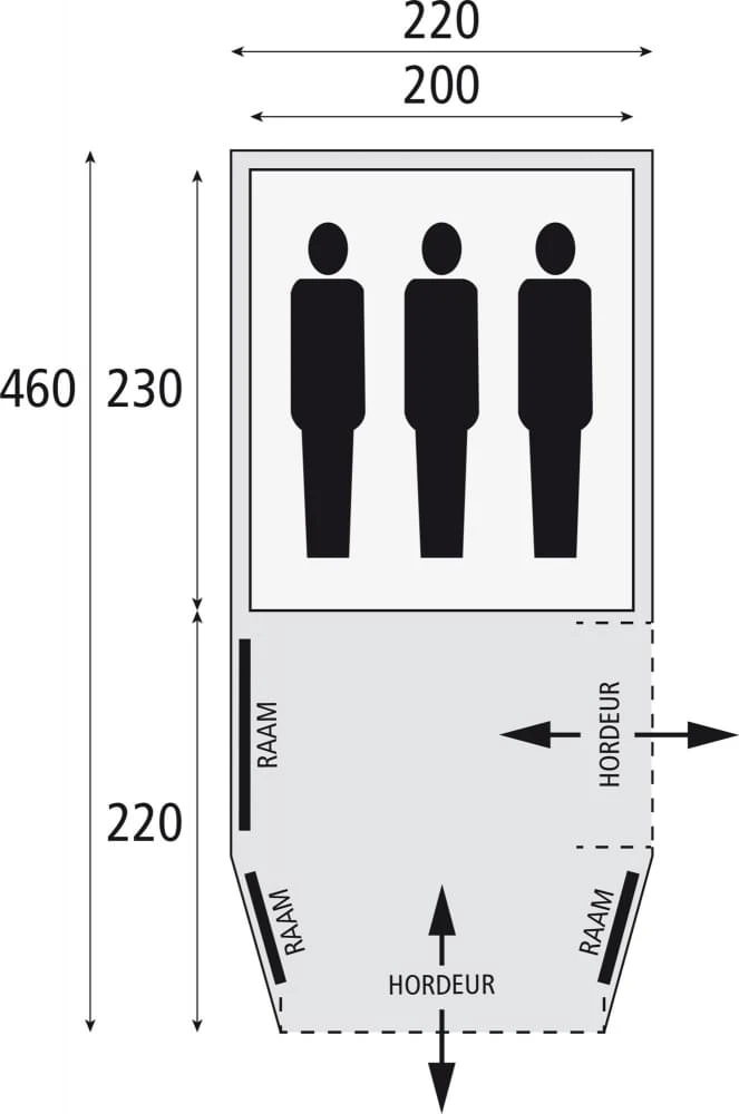 Bardani Mustang 220 RSTC / 3 Persoons Tent Beige - Afbeelding 2