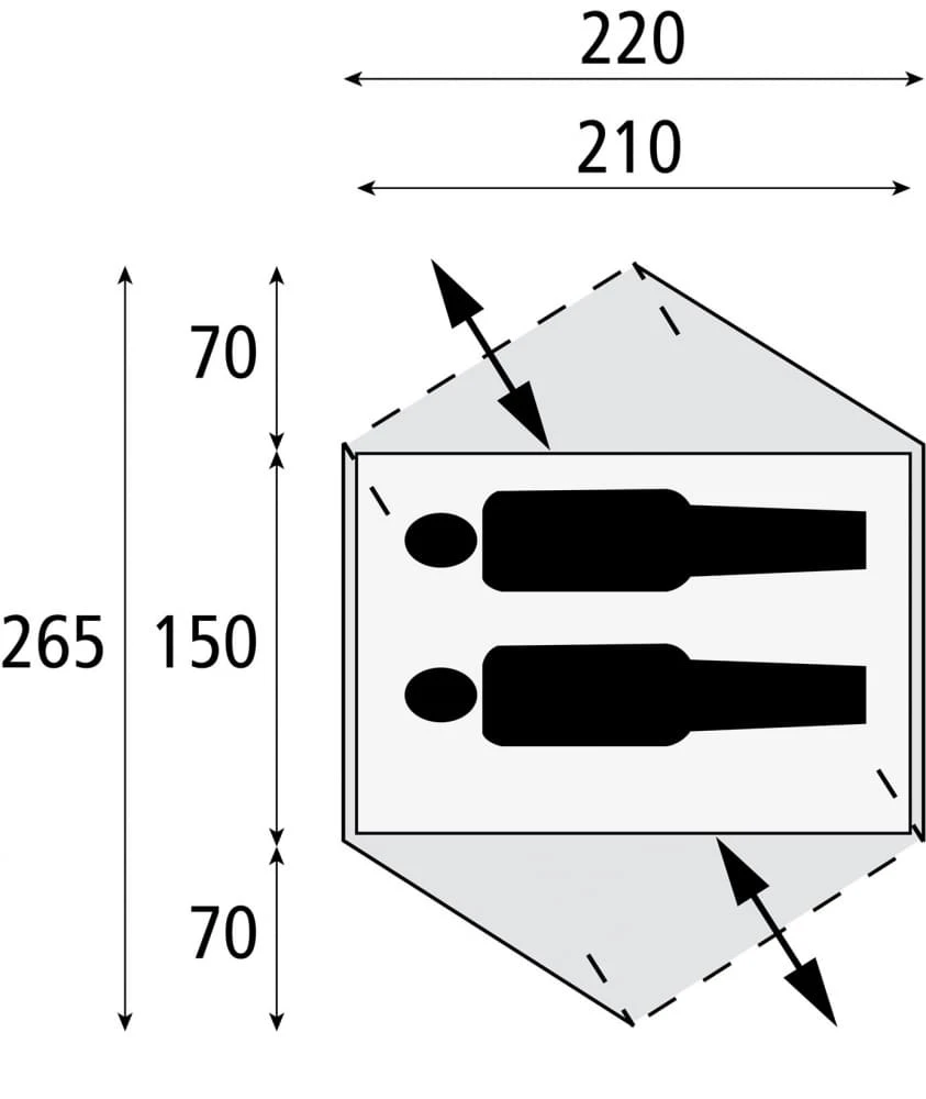 Safarica Velocity 2 - 2 Persoons Tent Grijs - Afbeelding 2
