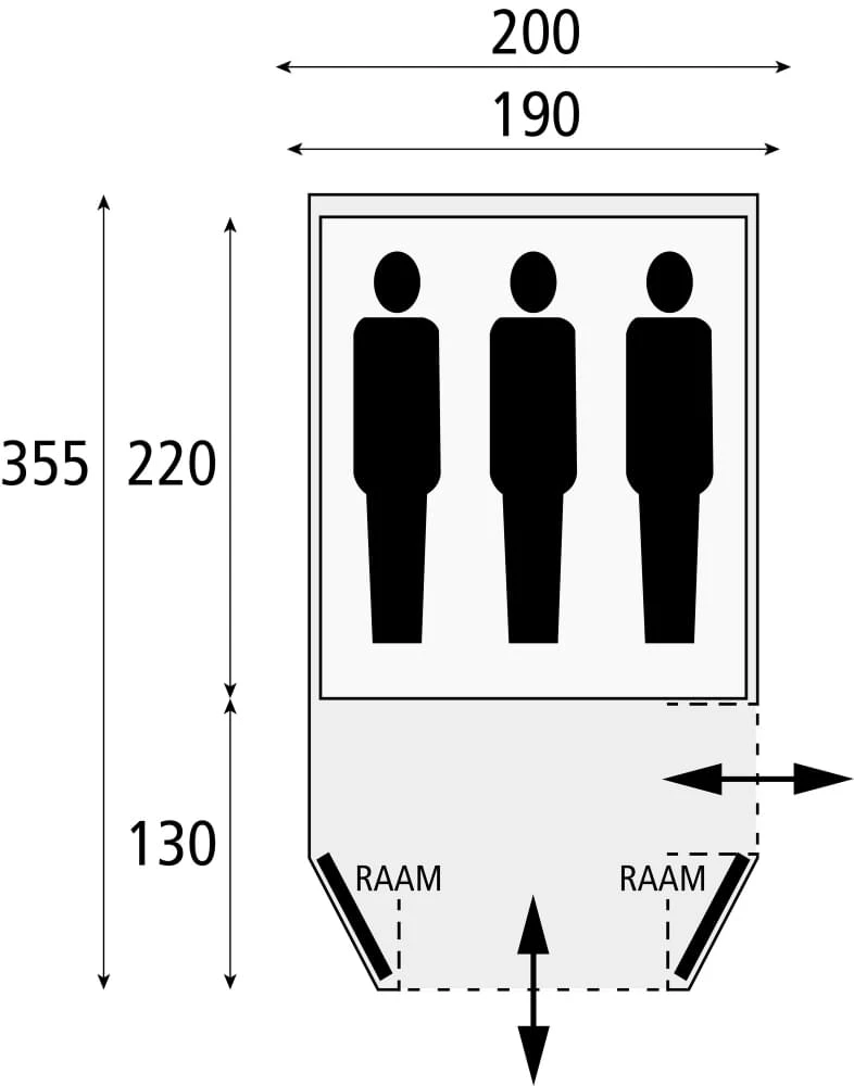 Safarica Laguna 210 - 3 Persoonstent Grijs - Afbeelding 2