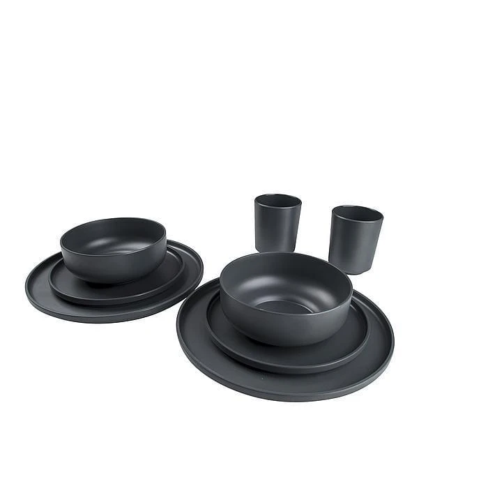 Bo-Camp Patom 16-delige Serviesset Donkergrijs - Afbeelding 3