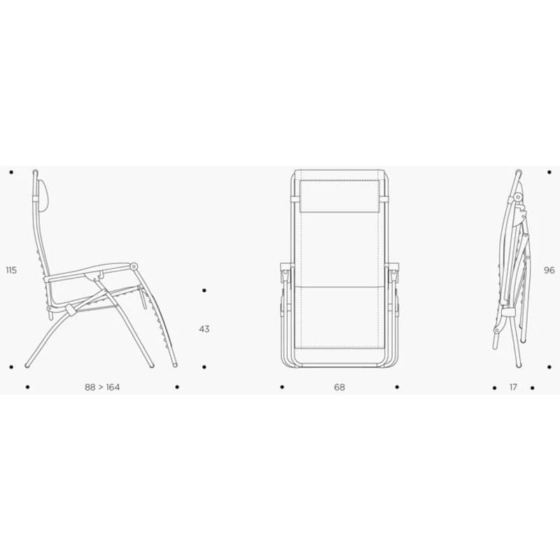 Lafuma RSX Clip Polykatoen Relaxstoel Grijs - Afbeelding 4