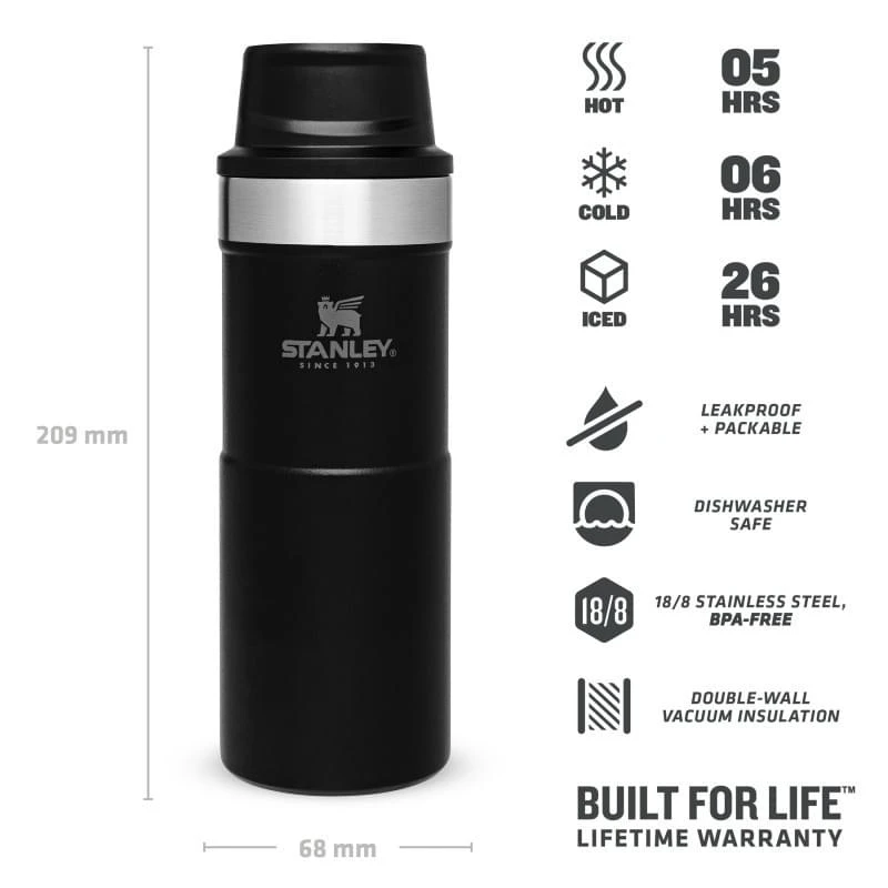 Stanley The Trigger-Action Travel Mug 0.35L Zwart - Afbeelding 4