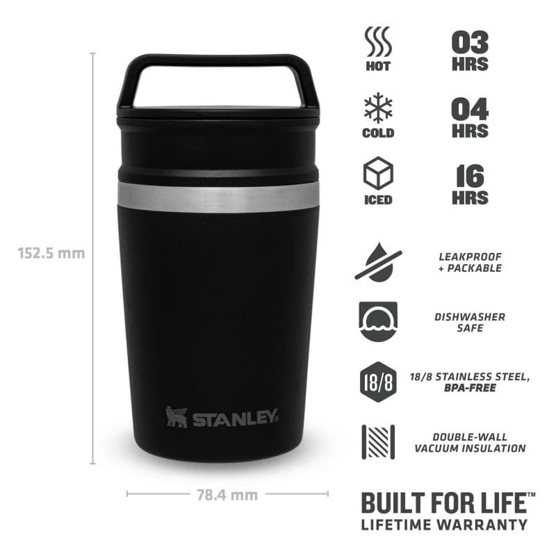 Stanley The Shortstack Travel Mug 0,23L Zwart - Afbeelding 4