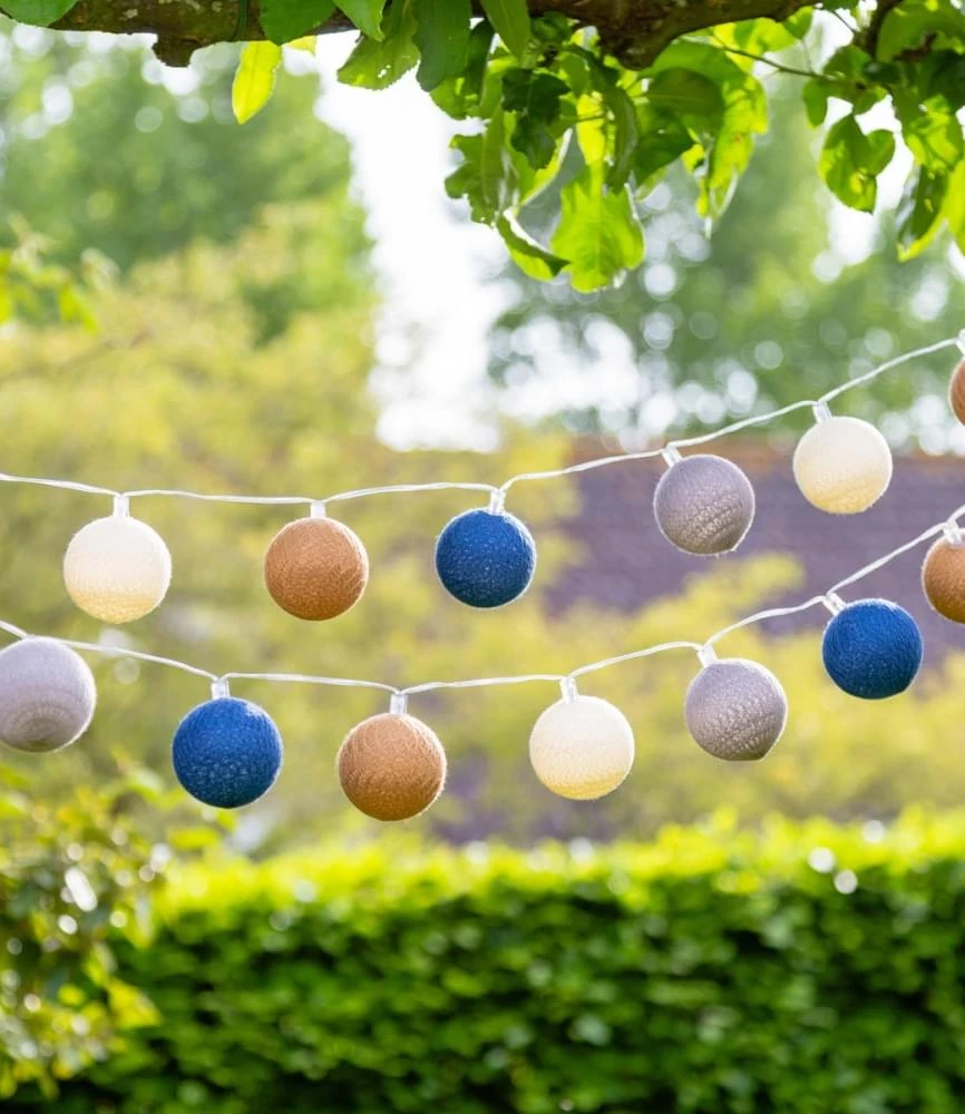 Cotton Ball Lights Outdoor Glamping Extension Kit Blauw - Afbeelding 3