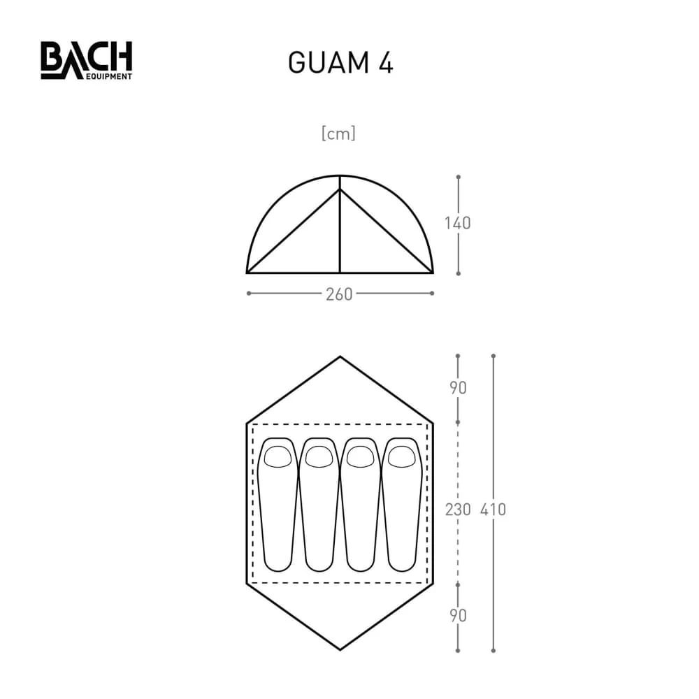 Bach Guam 4 / 4 Persoons Tent Donkergroen - Afbeelding 4