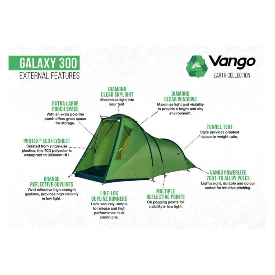 Vango Galaxy 300 / 3 Persoons Tent Groen - Afbeelding 2